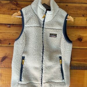 L.L. Bean Cream Shearling Vest